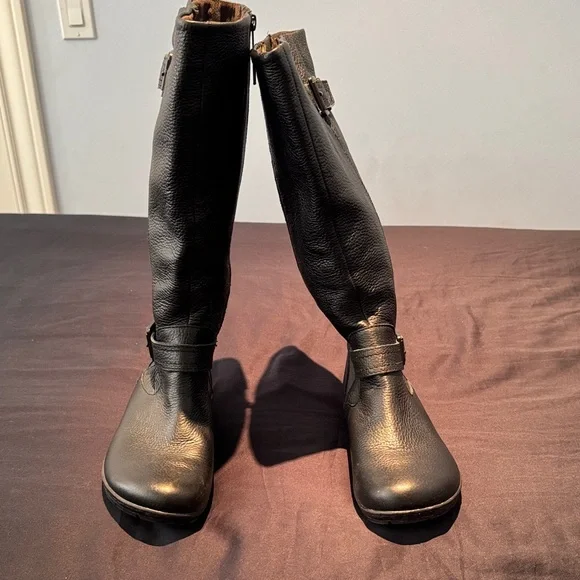 BOC Black Leather snow Women's Boots preowned non smoking home great shape - Picture 1 of 8